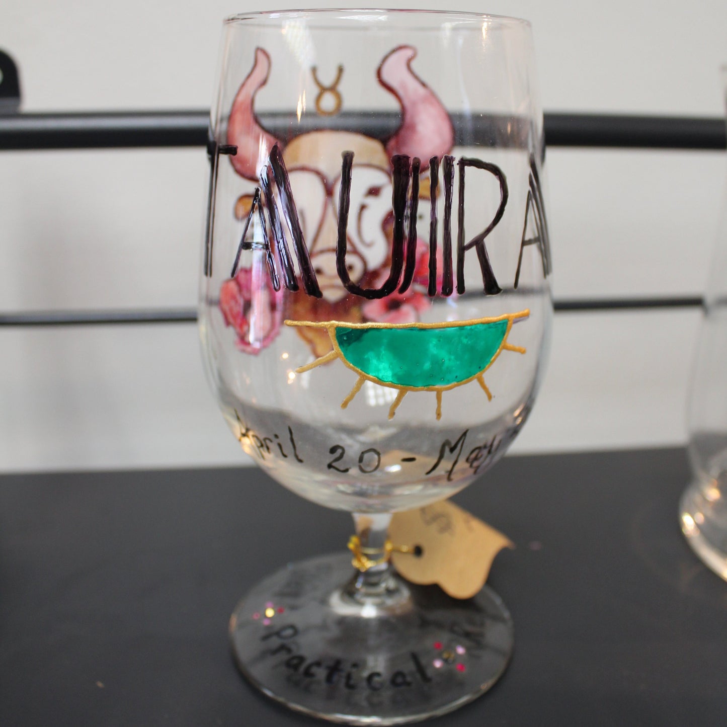 Hand Painted Zodiac Wine Glass